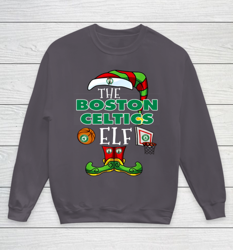 Boston Celtics Christmas ELF Funny NBA Youth Sweatshirt 5