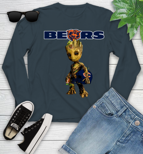 Chicago Bears NFL Football Groot Marvel Guardians Of The Galaxy Youth Long Sleeve 8