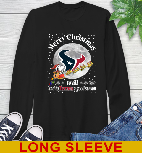 Houston Texans Merry Christmas To All And To Texans A Good Season NFL Football Sports Long Sleeve T-Shirt