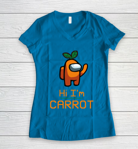 Among Us Shirt IM CARROT ORANGE AMONG A7 Women's V-Neck T-Shirt 4