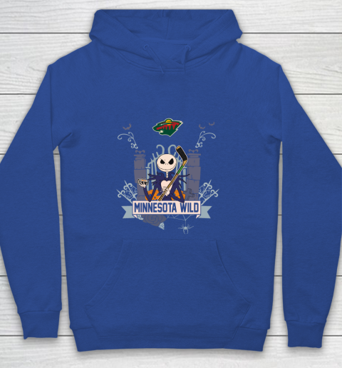 NHL Minnesota Wild Hockey Jack Skellington Halloween Youth Hoodie 6