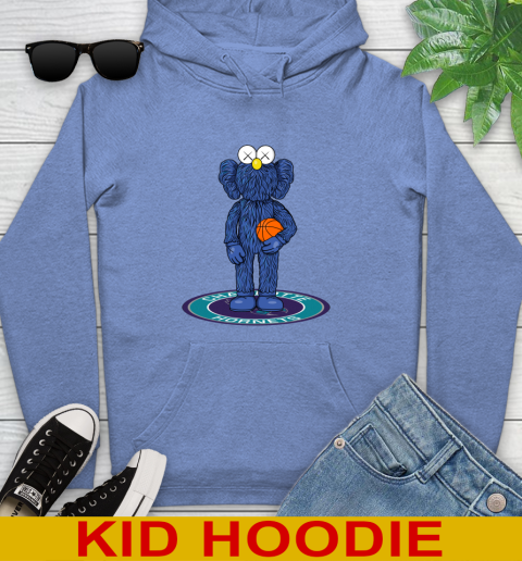 NBA Basketball Charlotte Hornets Kaws Bff Blue Figure Shirt Youth Hoodie 12