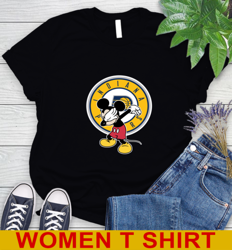Indiana Pacers NBA Basketball Dabbing Mickey Disney Sports Women's T-Shirt 2