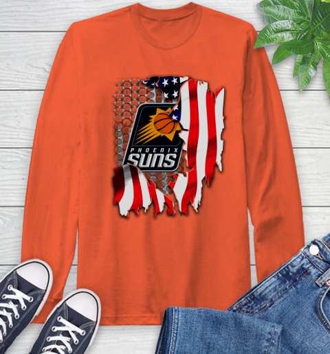 Phoenix Suns NBA Basketball American Flag Long Sleeve T-Shirt 4
