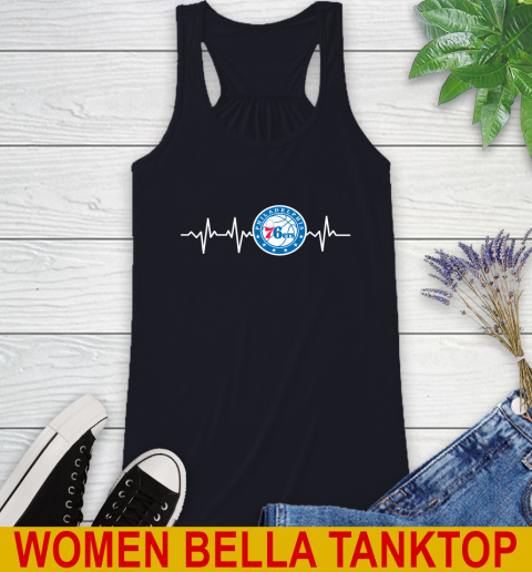 Philadelphia 76ers NBA Basketball Heart Beat Shirt Racerback Tank 8