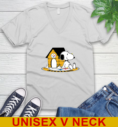 NFL Football Pittsburgh Steelers Snoopy The Peanuts Movie Shirt V-Neck T-Shirt