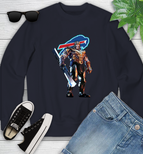 NFL Thanos Gauntlet Avengers Endgame Football Buffalo Bills Youth Sweatshirt 3