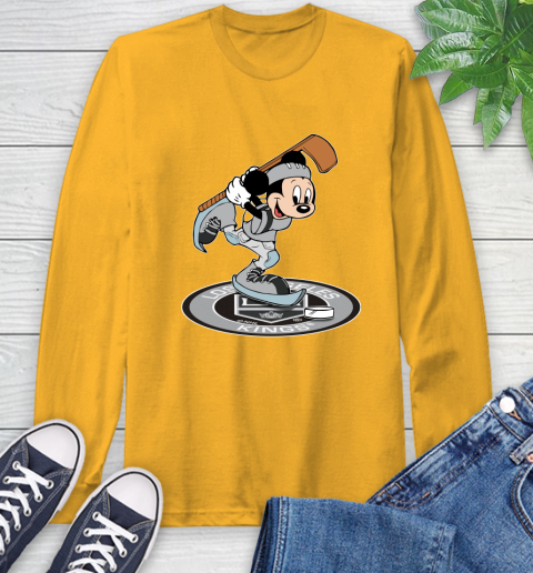 NHL Hockey Los Angeles Kings Cheerful Mickey Disney Shirt Long Sleeve T-Shirt 3