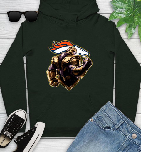 NFL Thanos Avengers Endgame Football Sports Denver Broncos Youth Hoodie 13