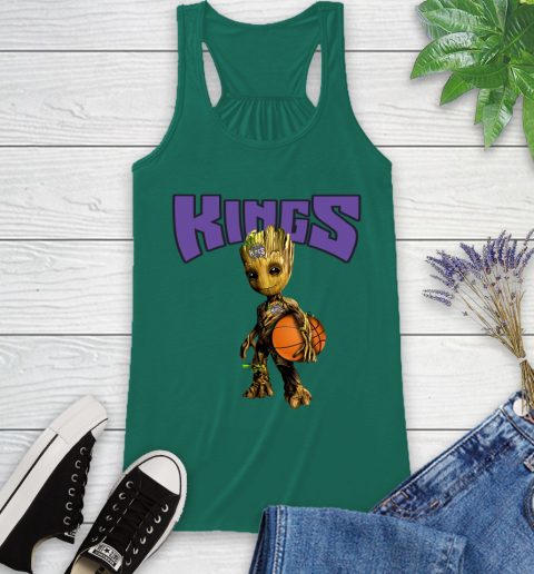 Sacramento Kings NBA Basketball Groot Marvel Guardians Of The Galaxy Racerback Tank 7