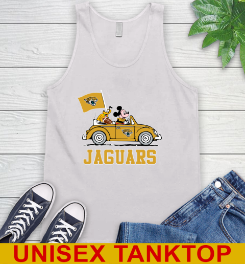 NFL Football Jacksonville Jaguars Pluto Mickey Driving Disney Shirt Tank Top