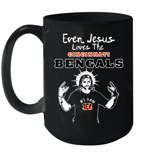 Cincinnati Bengals NFL Football Even Jesus Loves The Bengals Shirt Ceramic Mug 15oz
