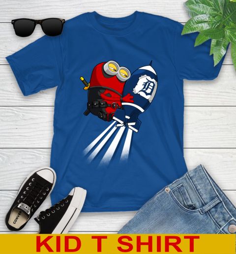 MLB Baseball Detroit Tigers Deadpool Minion Marvel Shirt Youth T-Shirt 11 MLB Baseball Detroit Tigers Deadpool Minion Marvel Shirt Youth T-Shirt - Image 11