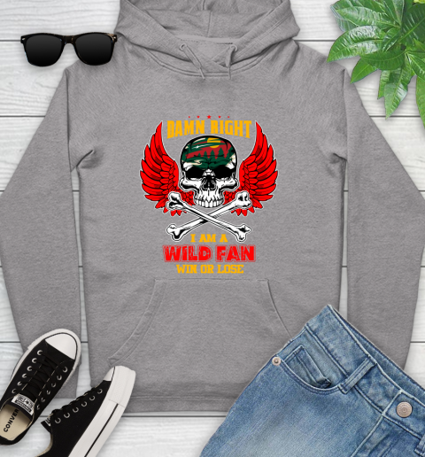 NHL Damn Right I Am A Minnesota Wild Win Or Lose Skull Hockey Sports Youth Hoodie 6