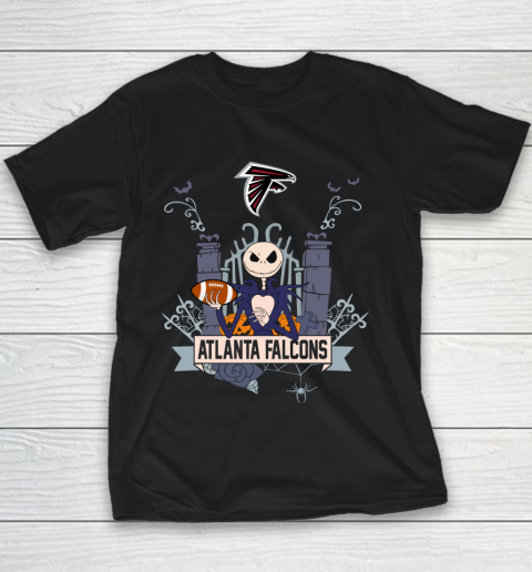 NFL Atlanta Falcons Football Jack Skellington Halloween Youth T-Shirt