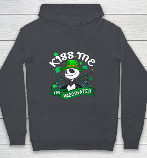 Kiss Me I'm Vaccinated Patrick's Day Jack Skellington Youth Hoodie 5