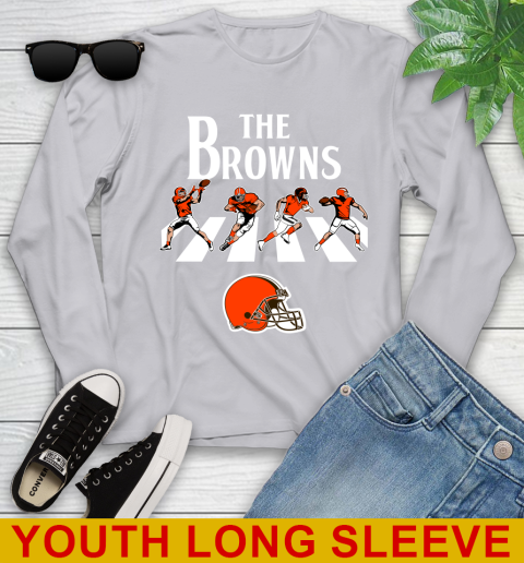 NFL Football Cleveland Browns The Beatles Rock Band Shirt Youth Long Sleeve 5