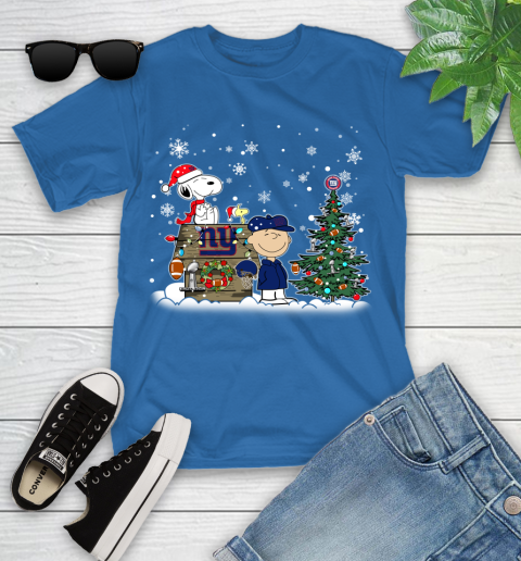 NFL New York Giants Snoopy Charlie Brown Christmas Football Super Bowl Sports Youth T-Shirt 12