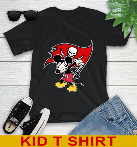 Tampa Bay Buccaneers NFL Football Dabbing Mickey Disney Sports Youth T-Shirt 2