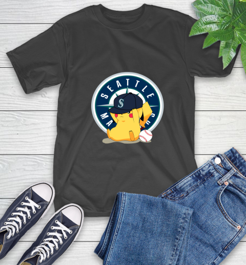 MLB Pikachu Baseball Sports Seattle Mariners T-Shirt 2
