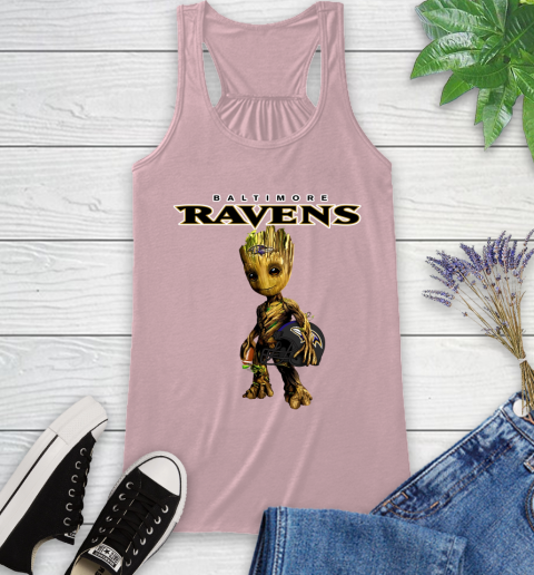 Baltimore Ravens NFL Football Groot Marvel Guardians Of The Galaxy Racerback Tank 11
