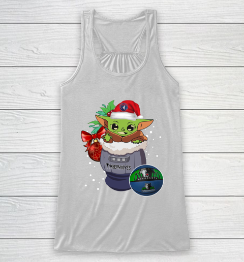Minnesota Timberwolves Christmas Baby Yoda Star Wars Funny Happy NBA Racerback Tank 2