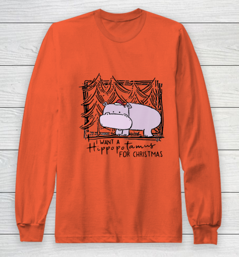 I Want A Hippopotamus For Christmas Hippo for Kid Women Men Long Sleeve T-Shirt 3