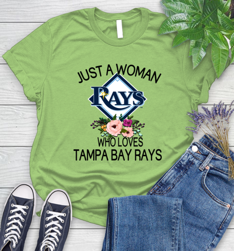 MLB Just A Woman Who Loves Tampa Bay Rays Baseball Sports Women's T-Shirt 7