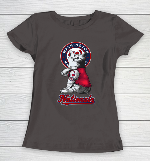 MLB Baseball My Cat Loves Washington Nationals Women's T-Shirt 7