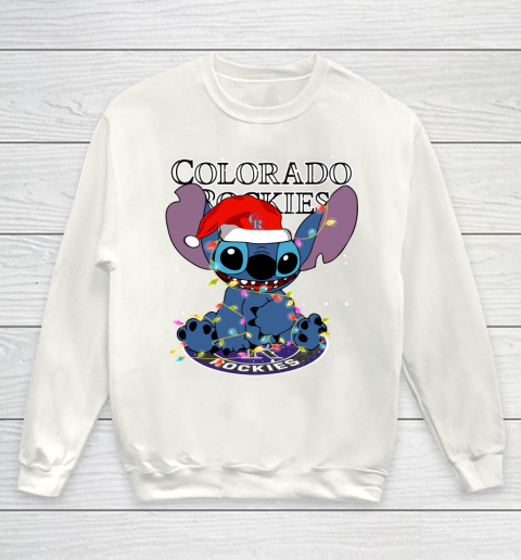 Colorado Rockies MLB noel stitch Baseball Christmas Youth Sweatshirt