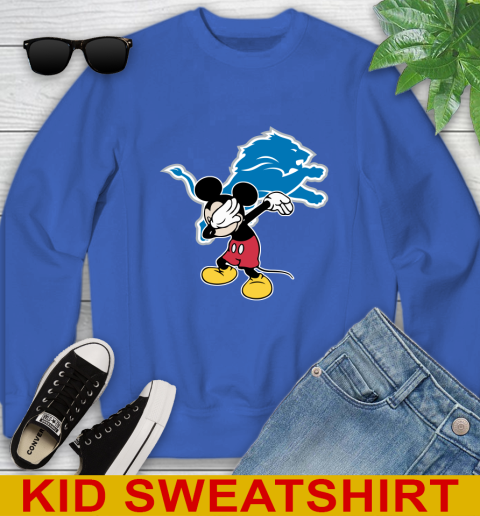 Detroit Lions NFL Football Dabbing Mickey Disney Sports Youth Sweatshirt 7