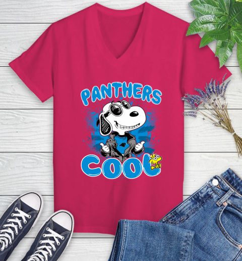 NFL Football Carolina Panthers Cool Snoopy Shirt Women's V-Neck T-Shirt 7