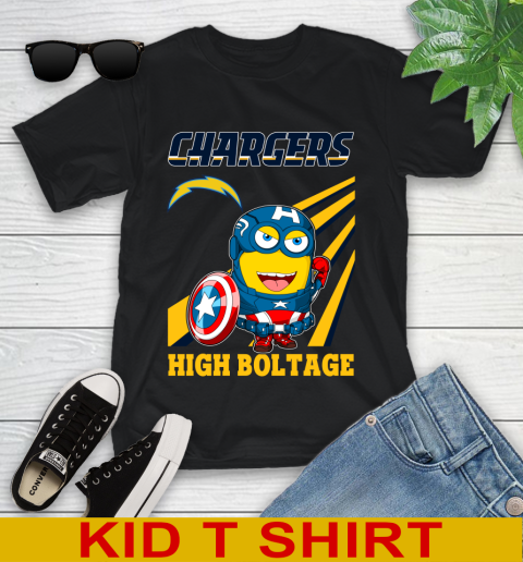 NFL Football Los Angeles Chargers Captain America Marvel Avengers Minion Shirt Youth T-Shirt