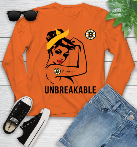 NHL Boston Bruins Girl Unbreakable Hockey Sports Youth Long Sleeve 2