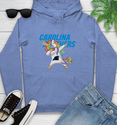 Carolina Panthers NFL Football Funny Unicorn Dabbing Sports Youth Hoodie 12