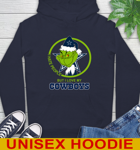 Dallas Cowboys NFL Christmas Grinch I Hate People But I Love My Favorite Football Team Hoodie 4