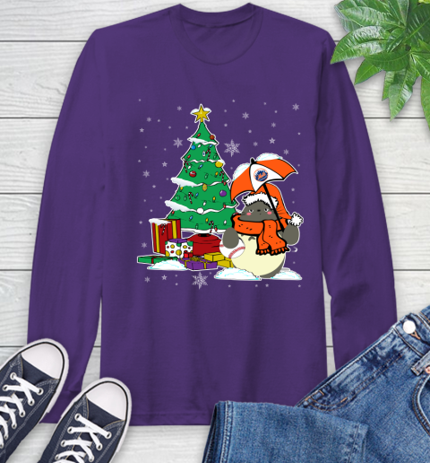 New York Mets MLB Baseball Cute Tonari No Totoro Christmas Sports Long Sleeve T-Shirt 5
