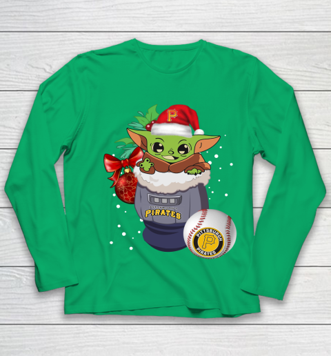 Pittsburgh Pirates Christmas Baby Yoda Star Wars Funny Happy MLB Youth Long Sleeve 6