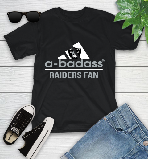 NFL A Badass Oakland Raiders Fan Adidas Football Sports Youth T-Shirt