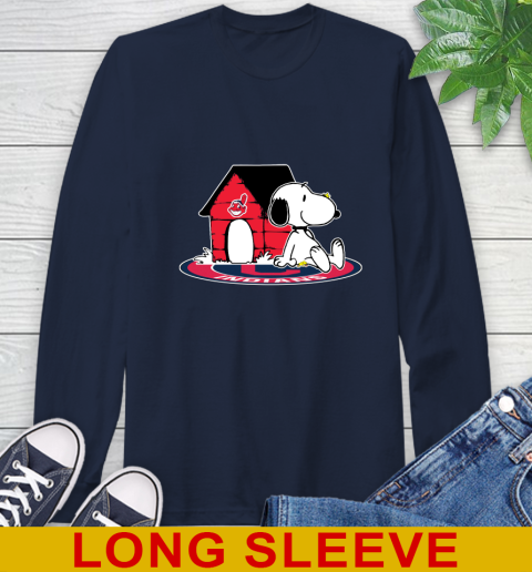 MLB Baseball Cleveland Indians Snoopy The Peanuts Movie Shirt Long Sleeve T-Shirt 4