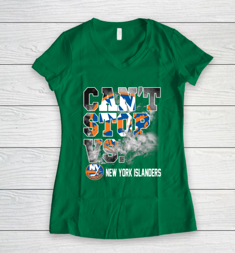 NHL New York Islanders Hockey Can't Stop Vs Women's V-Neck T-Shirt 3