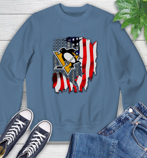 Pittsburgh Penguins NHL Hockey American Flag Sweatshirt - Image 9