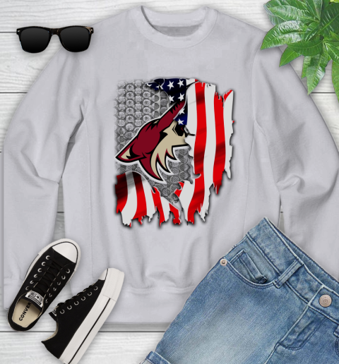 Arizona Coyotes NHL Hockey American Flag Youth Sweatshirt 3