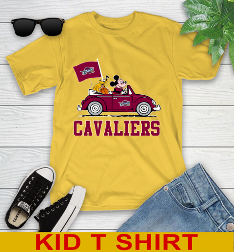 NBA Basketball Cleveland Cavaliers Pluto Mickey Driving Disney Shirt Youth T-Shirt 8