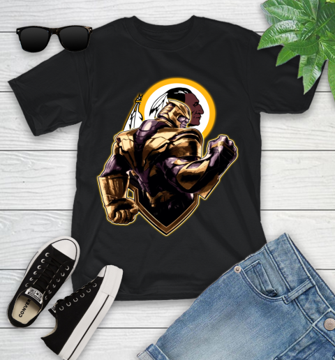 NFL Thanos Avengers Endgame Football Sports Washington Redskins Youth T-Shirt 2