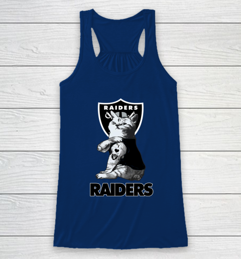 NFL Football My Cat Loves Oakland Raiders Racerback Tank - Image 7