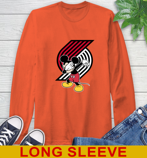 Portland Trail Blazers NBA Basketball Dabbing Mickey Disney Sports Long Sleeve T-Shirt 5