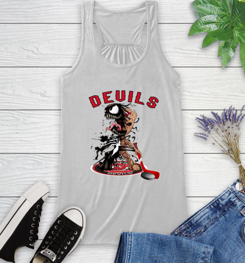 NHL New Jersey Devils Hockey Venom Groot Guardians Of The Galaxy Racerback Tank