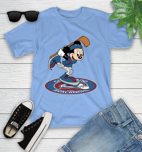 NHL Hockey Colorado Avalanche Cheerful Mickey Disney Shirt Youth T-Shirt 11