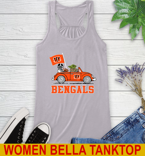 NFL Football Cincinnati Bengals Darth Vader Baby Yoda Driving Star Wars Shirt Racerback Tank 5
